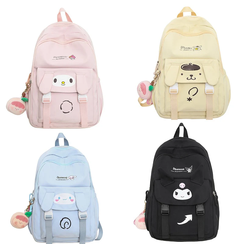 

2023 New Schoolbag Sanrio Bag Mymelody Kuromi Purin Cinnamoroll Female Student Travel Backpack Large Capacity Kawaii Gift