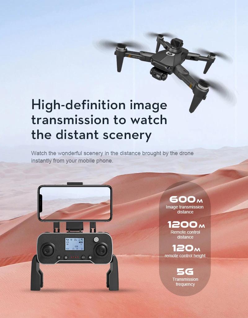 K80 PRO MAX Drone, Goom Image transmission distance 1200m Remote control distance 120m remote control height 5G Transmission