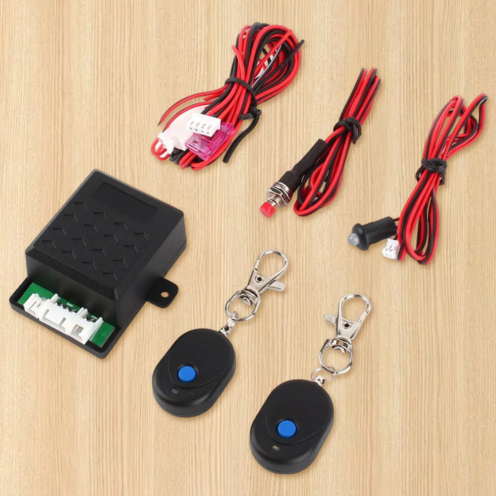 Car Anti Theft System Universal Auto Unlock Immobilizer Device 12V Car Circuit Cut Off Device with 2 Remote Controller