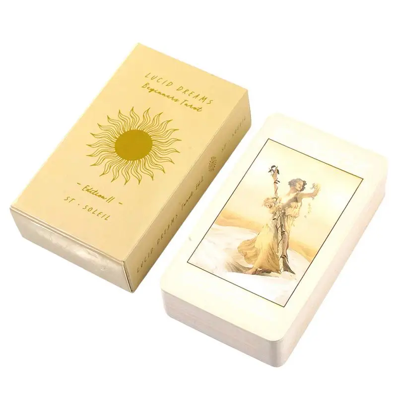 

Lucid Dreams Beginners Tarot Cards Oracle Deck 78Pcs English Version Tarot Cards with Box for Beginners Family Gathering Party
