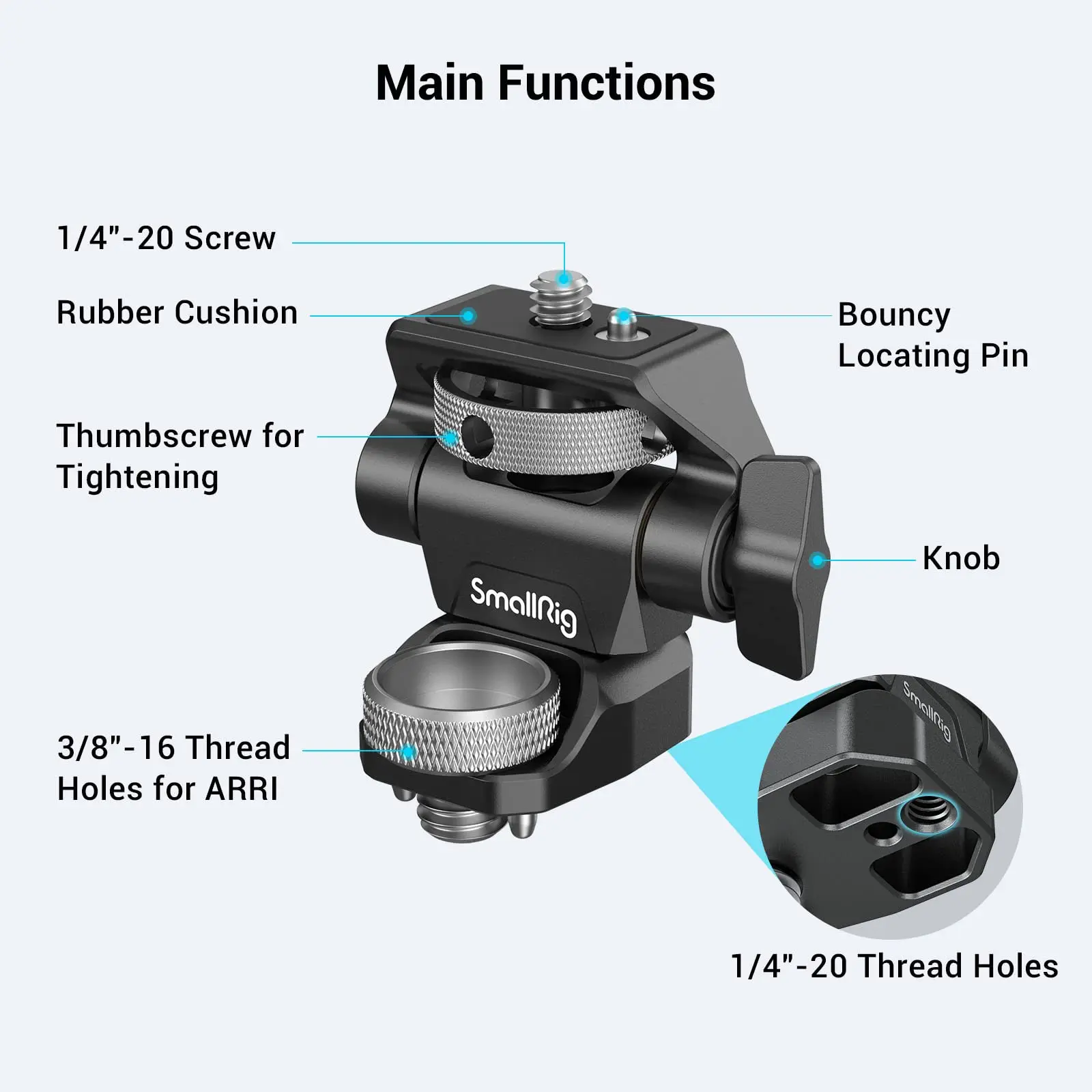 SmallRig Adjustable Camera Monitor Holder with Swivel and Tilt Features and ARRI-Style Mount