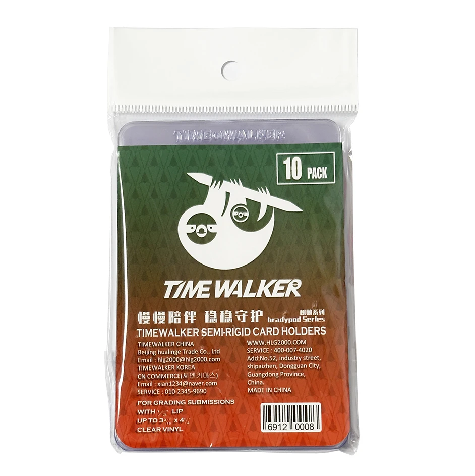 

TimeWalker Semi-Rigid Card Holders 10Count Premium Card Grading Submission Holders With 1/2" Lip Trading Card Protective Sleeves