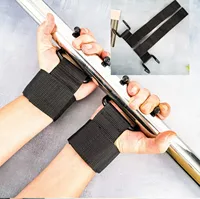 Weight Lifting 2 pcs Hook Fitness Gloves Hand-Bar Wrist Straps Heavy Duty Pull-ups Power Lifting Bodybuilding Training Grips 1