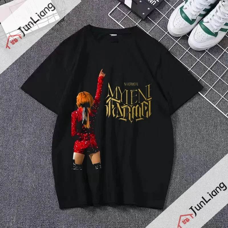 Francia, Mylene Farmer Nevermore 2023, T-Shirt Francese Estate Manica Corta Abbigliamento Uomo Oversize