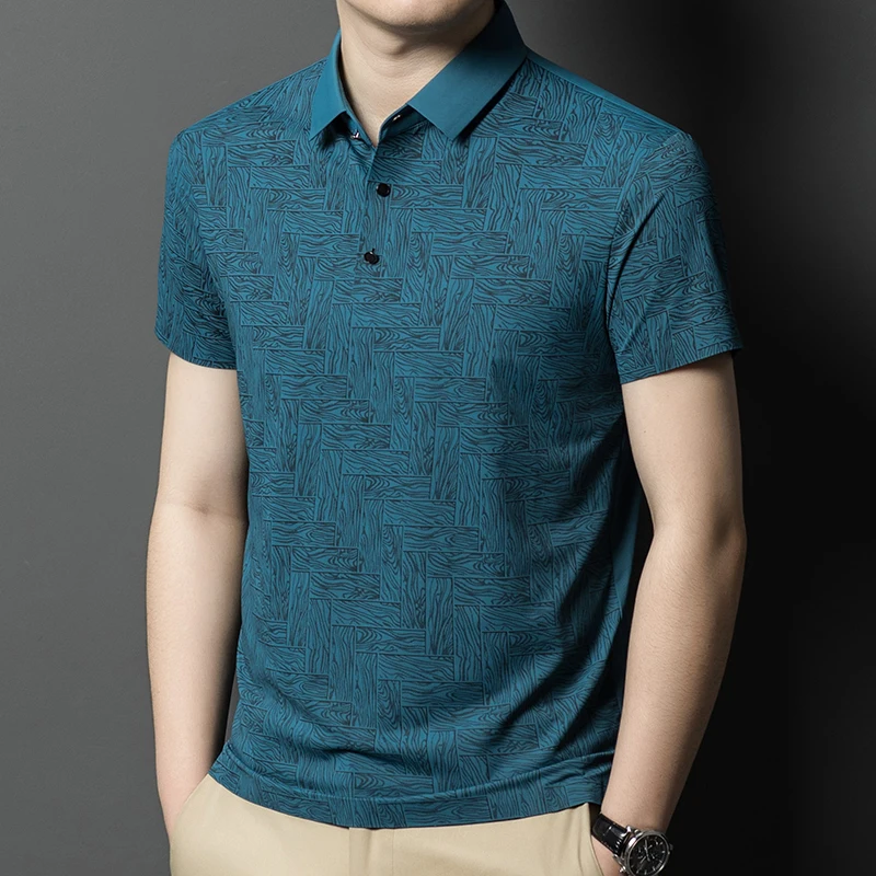 

Мужская рубашка-поло 2024, Повседневная дышащая, безвредная для кожи