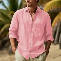 Chemise ample en Patchwork pour hommes, Station indépendante quatre saisons, grande taille, décontractée, couleur unie, vêtements quotidiens, Cardigan de dîner de plage 2