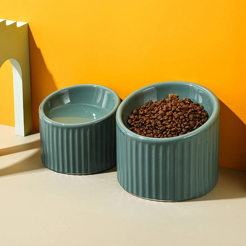 Juego De Cuencos De Cerámica Para Gatos, 5.5 Pulgadas De Ancho, Aptos