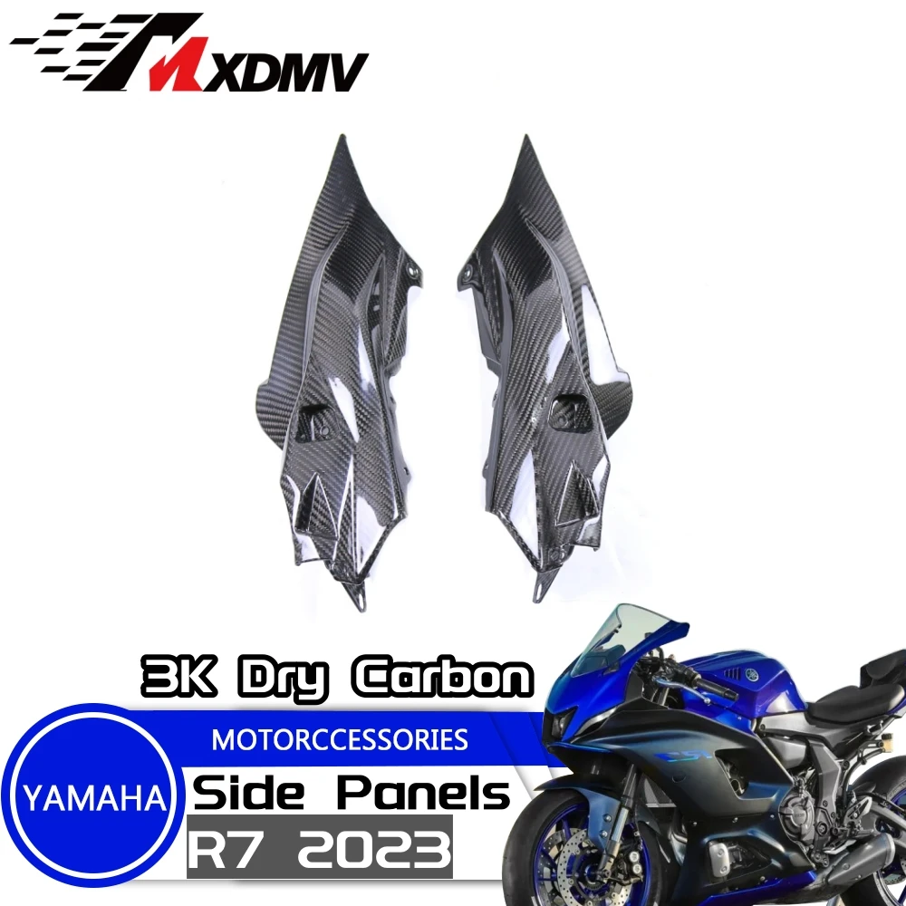 

Боковые обтекатели для мотоциклов 100% 3K из углеродного волокна, комплекты деталей, обтекатели, комплект для кузова мотоцикла Yamaha R7 2022 2023