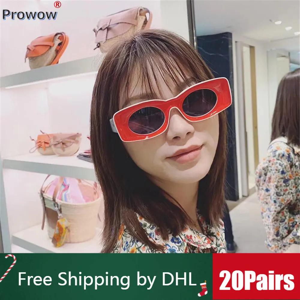 

20 Pairs Bulk New Trendy Sunglasses Women Brand Designer Eyeglasses Funny Cute Lady Shades Casual Square Eyewear Wholesale 9090