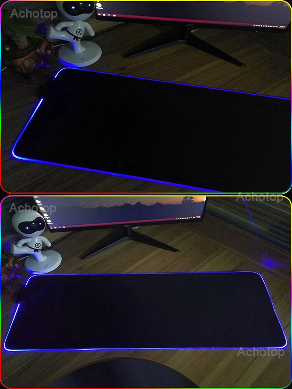 Gamer, Desk Mat teclado, Acessórios de computador LED, XXL, 900x400mm