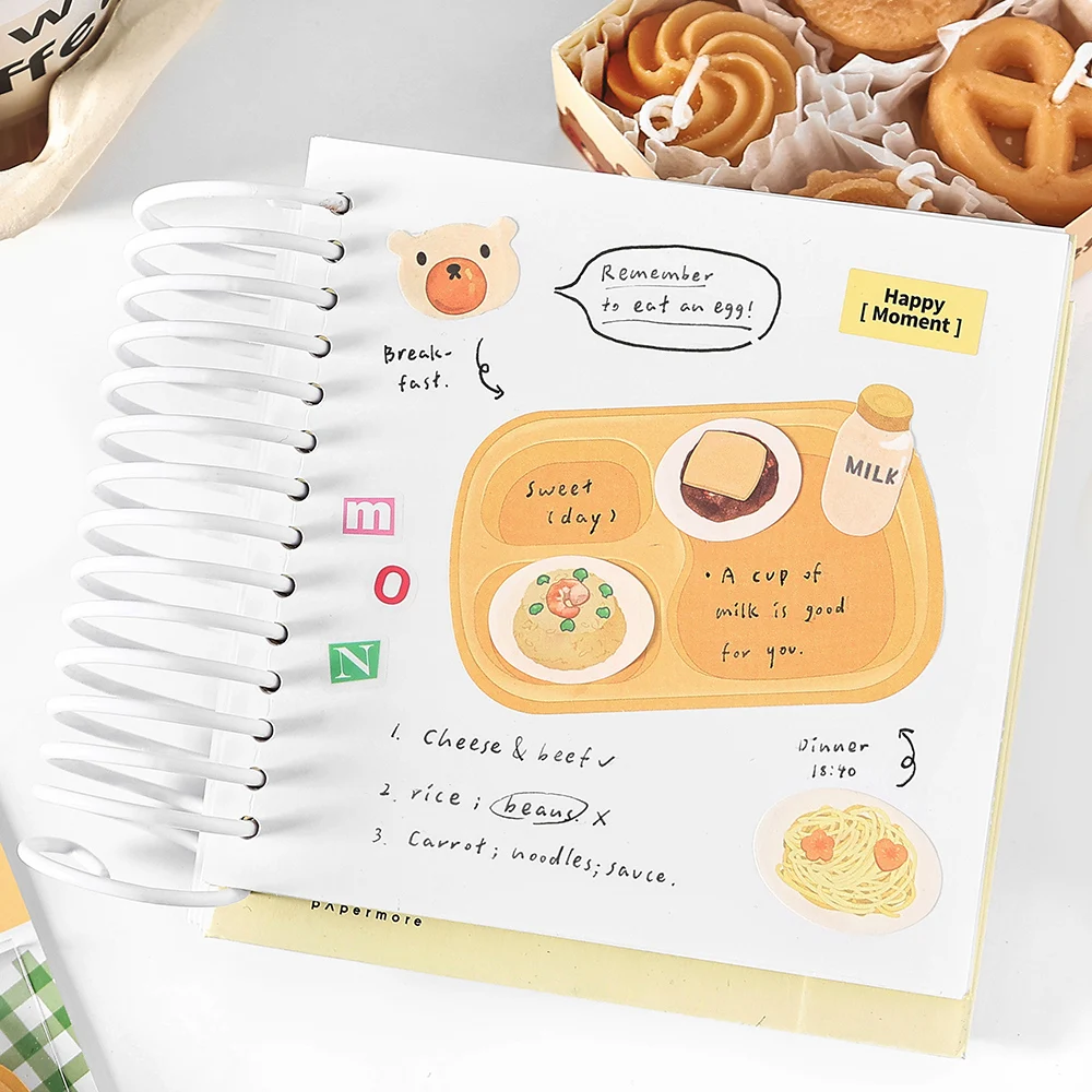 Mr. Paper 60 Sheets/Pack Sticky Note Lunch Themed DIY Notebook Decoration Suitable for Office and School Writing Notes - 3