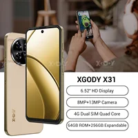 XGODY Cellphones,6.5 inch HD Screen,Smartphone Android,3+64GB ROM,4250mAh,13MP,Mobile phones,4G Dual SIM Quad Core,Face Unlocked 2