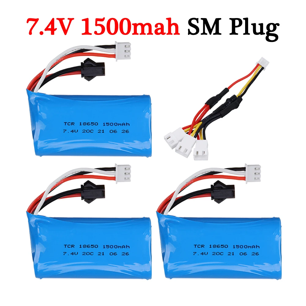 7.4V Battery For WPL MN99S D90 YDI U12A S033g Q1 TK H101 RC Boats Cars Trucks Drones Parts 18650 1500mah 2S Charger |
