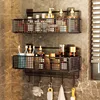 Bathroom Storage Rack Non Perforated Wall Mounted Towel And Toiletries Storage Rack Restroom Storage 4