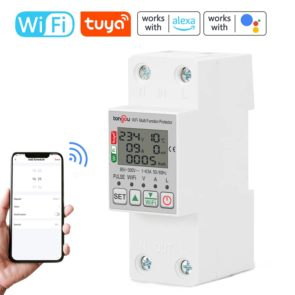 Tuya WiFi Intelligent Energy Meter with Metering Voltage Power Electricity Monit