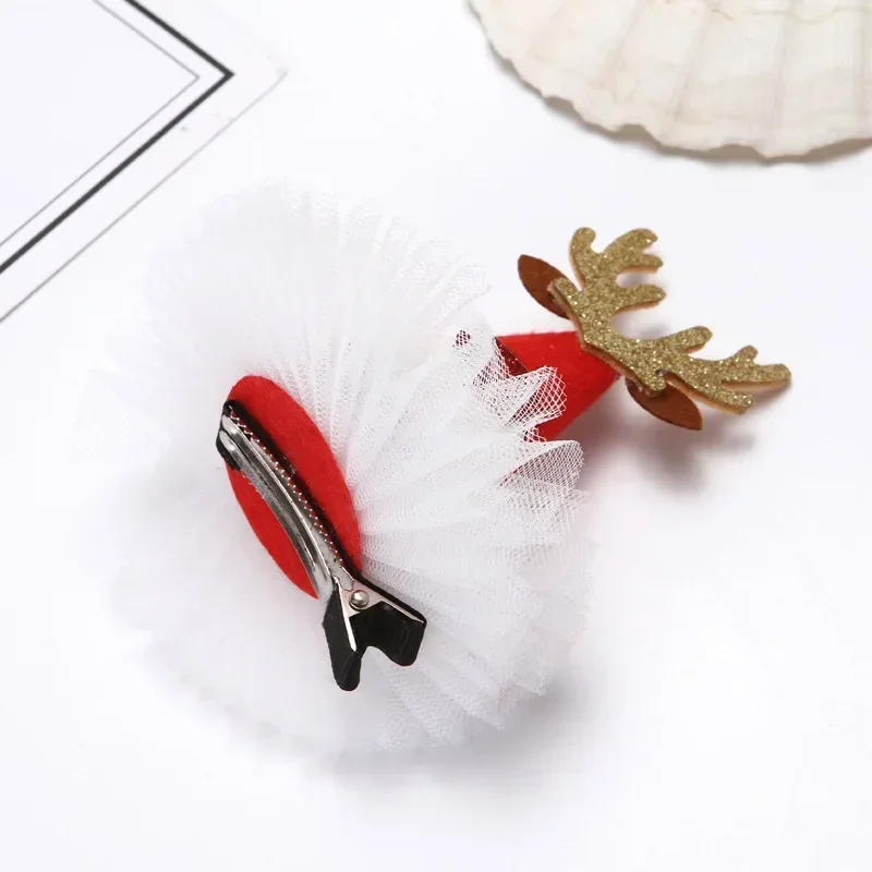 Christmas Decorative Hair Clips Sell Cute Headwear Hair Clips Sequins Christmas Hats Small Hat Decorative Supplies