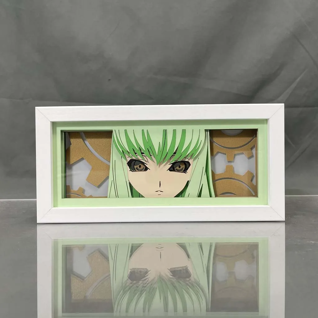 Anime Light Box Code Geass Cc Paper Cut Lightbox for Bedroom Decoration Desk Manga Shadow Box Kids Birthday Gift Table Lamps