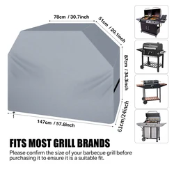 Heavy Duty Waterproof UV - Resistant BBQ Grill Cover (Grey)