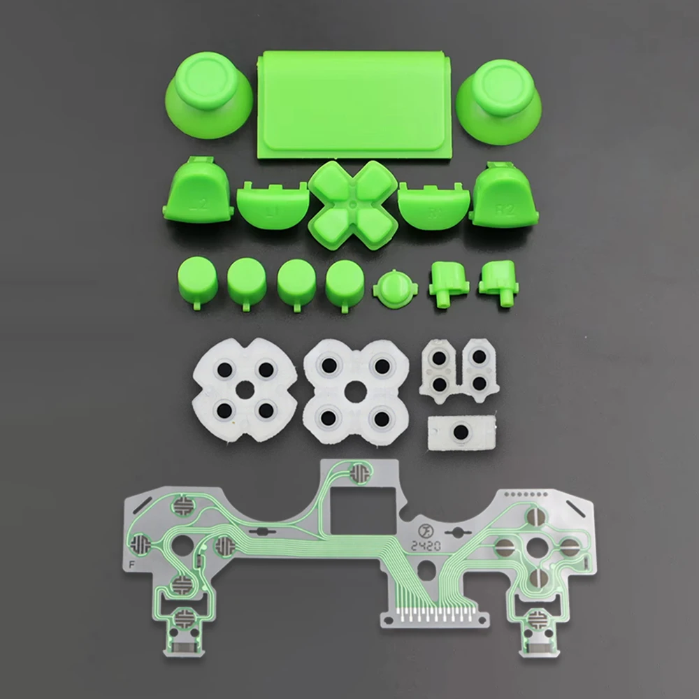 Enhanced Gamepad Repair Kit: Full Button Set with Conductive Film, Analog Thumb Caps, D-Pad, LR Trigger, and Conductive Rubber Pad
