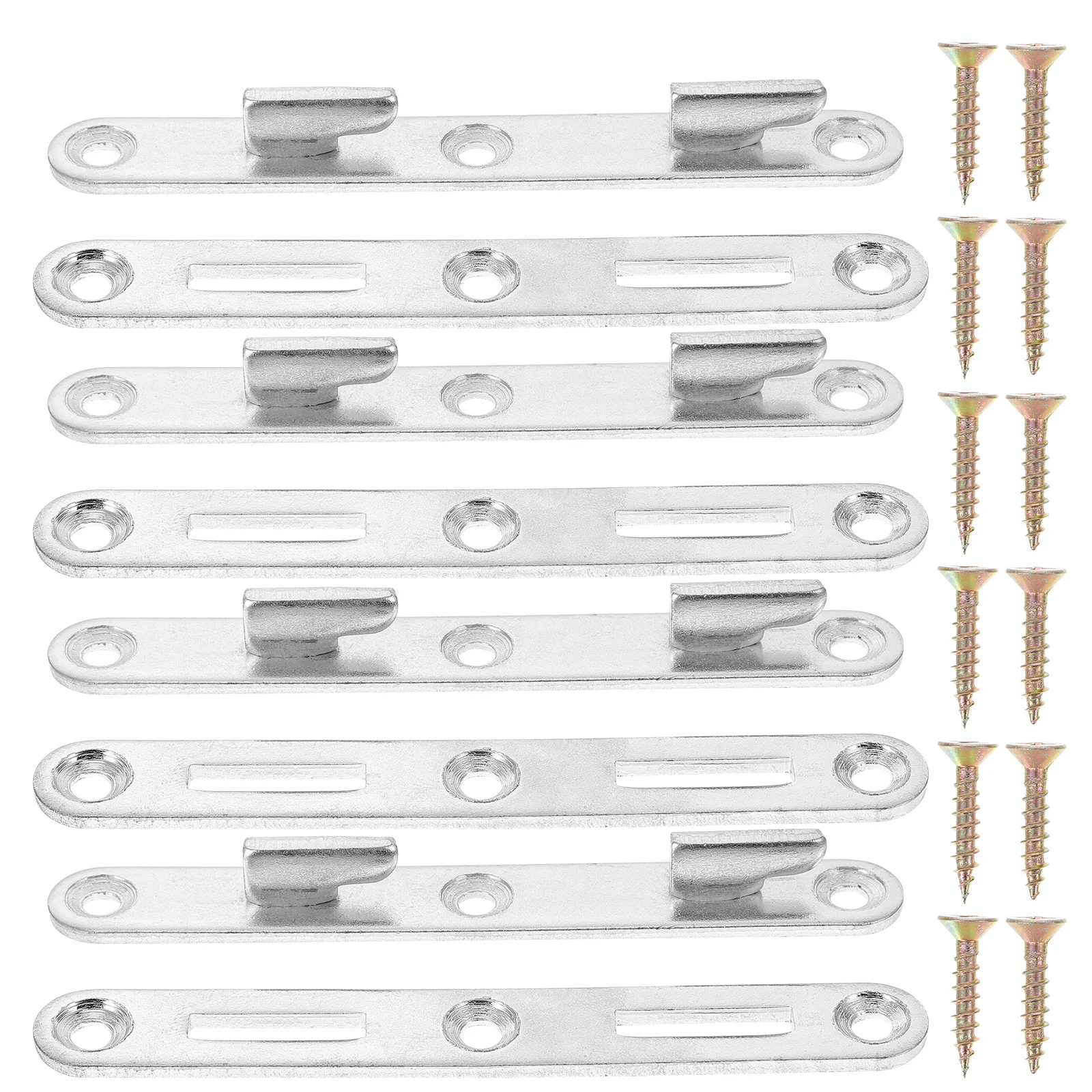 

4 Sets Wood Bed Rail Connecting Fittings Bed Rail Bracket Bed Rail Fasteners Furniture Bed with Screws for Connecting to Wood