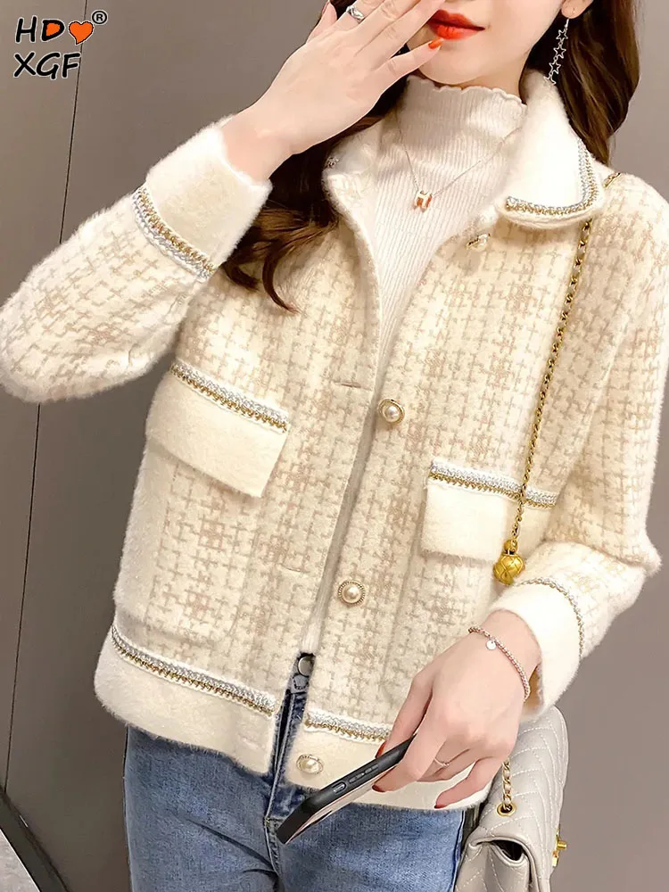 

Женский однобортный Кардиган с лацканами, офисный кардиган в стиле пэчворк, винтажный простой универсальный топ с длинными рукавами на осень и зиму