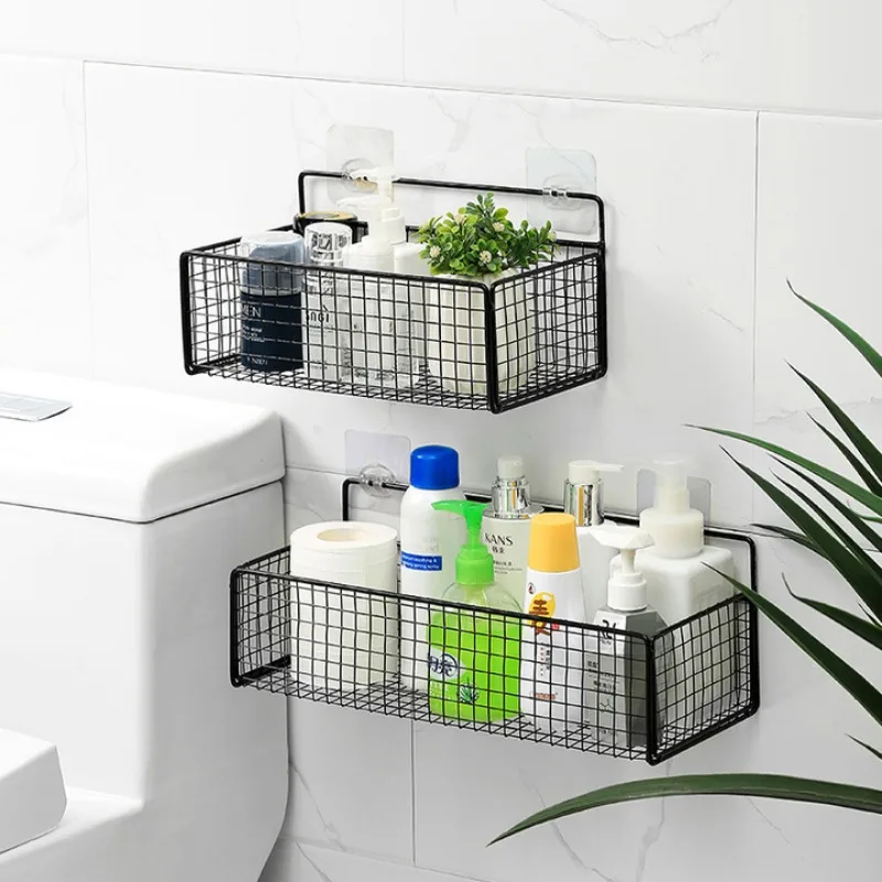 Bathroom Organiser Multifunctional Toiletries Organiser No-Punch Bathroom Shelf Kitchen Wall Mount Storage Rack storage rack bathroom shelf bathroom storage shelf storage shelf bathroom accessories bathroom corner shelf floating shelves