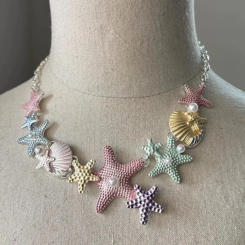 Shell Starfish Necklace Butterfly Ornaments natural shell ornaments resin starfish ornaments