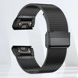 Premium Stainless Steel Watch Band: Elegant Metal Strap Wristband Bracelet for Smartwatches, Adjustable 20/22/26mm Width (Black)