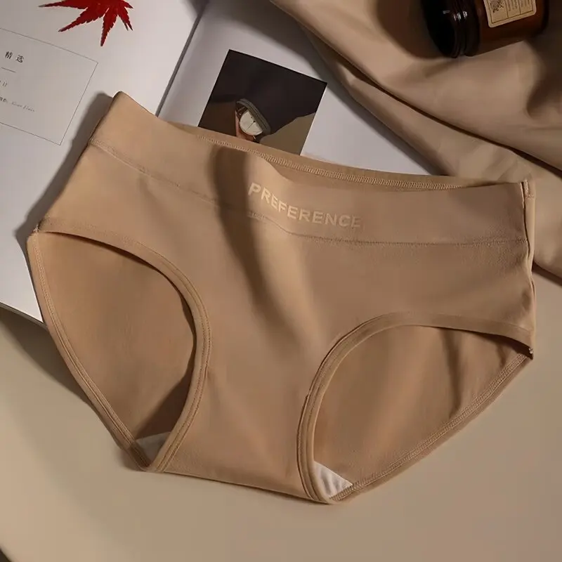 4Pcs/Set Cotton Panties Women Mid Waist Briefs Breathable Intimates Breathable Comfort Underwear M-2XL Soft Panties