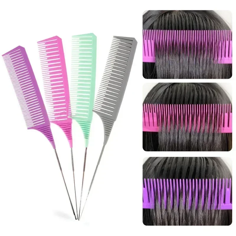 3pcs Hairbrush Hair Styling Combs Tailed Comb Set Coloring Dyeing Comb Salon Tool Sectioning Highlighting Weaving Cutting Comb 1