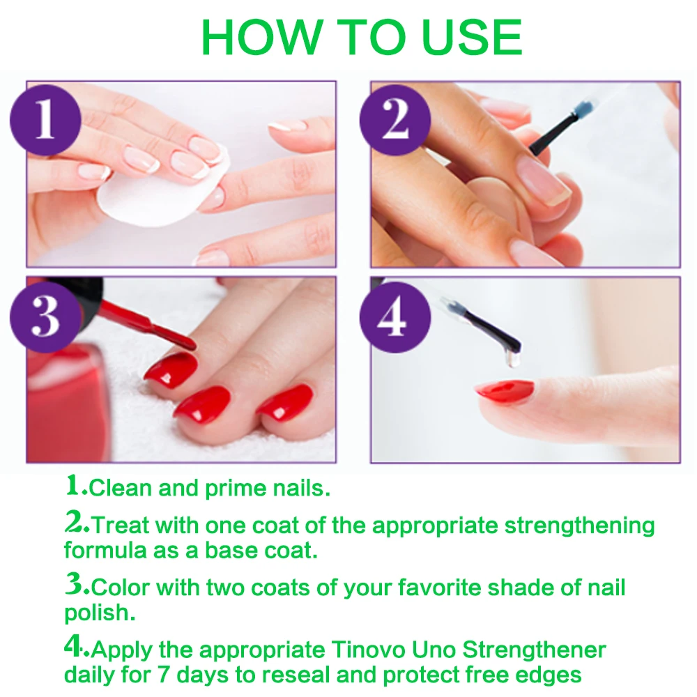 Tinovo Uno Stronger Nail Strengthener Clear Natural Dry Nail Hardener Bright Oil Polish Top Coat for Repair Thin Soft Nails 4