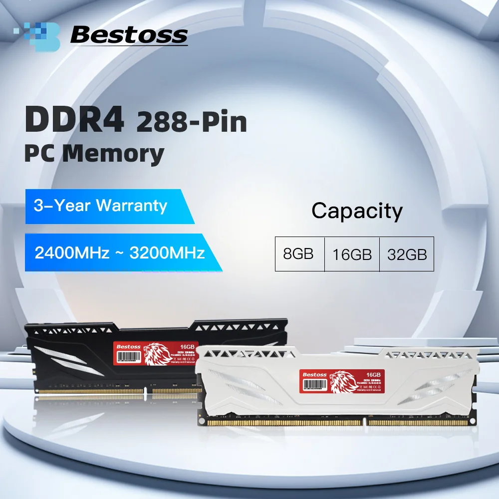 新品未使用 Bestoss DDR4 16GB メモリ2枚 32GB RGB Bestoss Memoria RAM RGB DDR4 8GB 16GB 32GB (2x16GB) Kit 3200