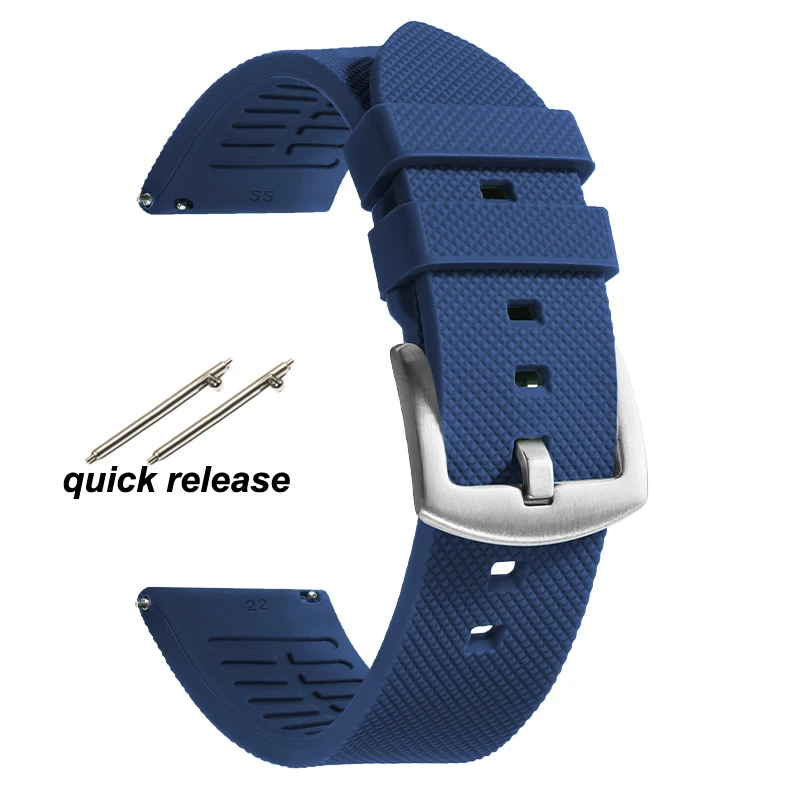 Classic Tropical FKM Rubber Watch Strap – Premium Replacement Bracelet Belt, 20mm/22mm