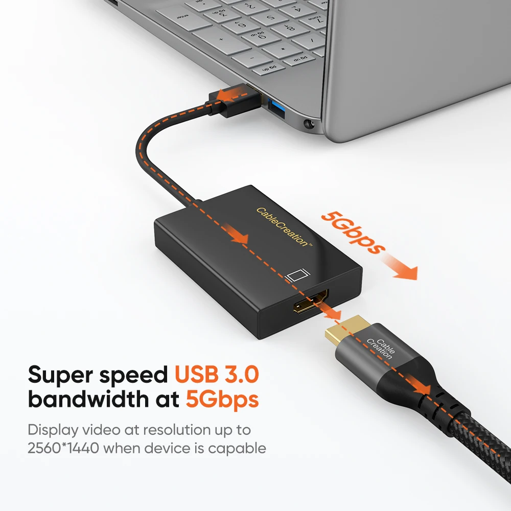 CableCreation-HD 1080P @ 60Hz USB 3.0-HDMI ȣȯ , ܺ ׷ ī    ̺, PC tv