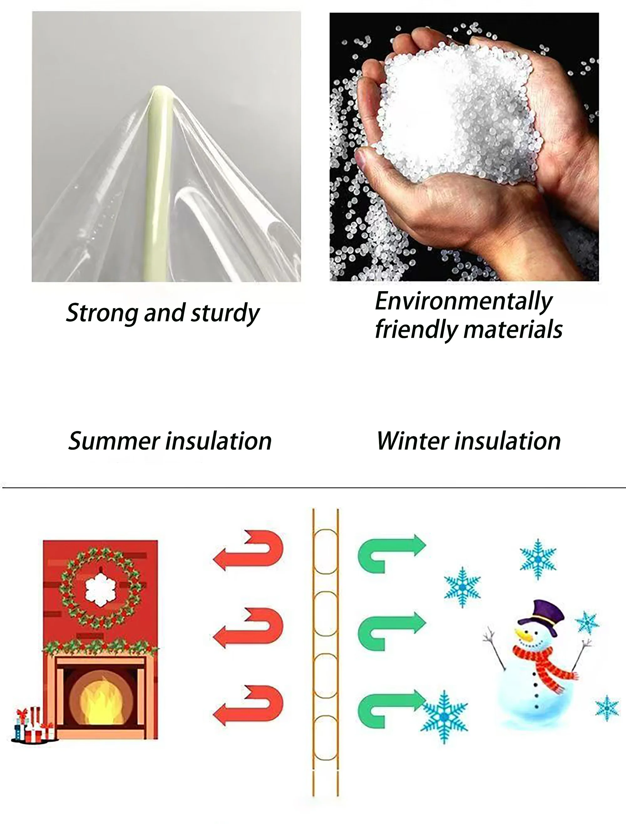 Description Picture 5 of itemNew winter window windproof insulation film sealed plastic cloth air conditioning curtains