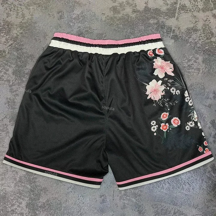 Tide Brand Flower Art Sports Shorts Breathable Basketball Men Shorts Loose Sports Training Fitness Gym Fashion Quick-dry Shorts 4