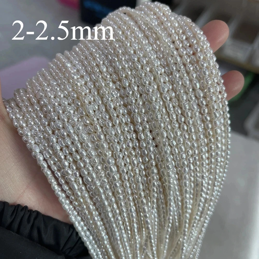 Natural Freshwater Pearl Beads High Quality Rice Shape Punch Loose Beads For DIY Necklace Bracelet Jewelry Making 2-2.5mm 3