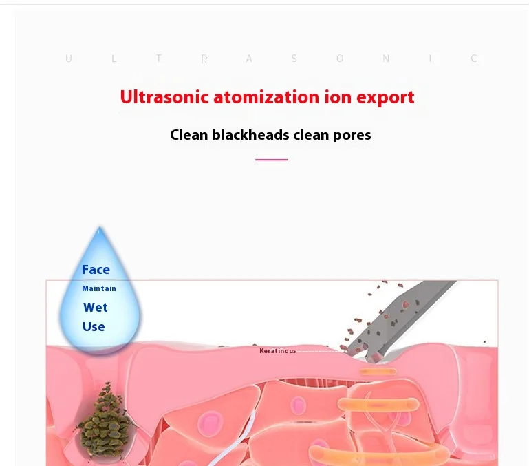 EMS Lifting Machine Peeling Exfoliante Ion Facial Blackheads Remover Beauty Device Ultrasonic Skin Cleaner Face Scrubber