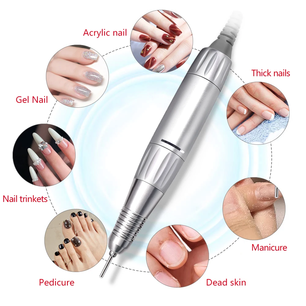 35000RPM DC 3 & 5 PIN Electric Nail Drill Pen Handle File Polish Grind Machine Handpiece Manicure Tool Nail Drill Accessories 5