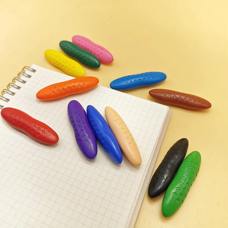 12-color children's crayons not dirty hands oil pastel children's painting safety peanut crayons easy to hold