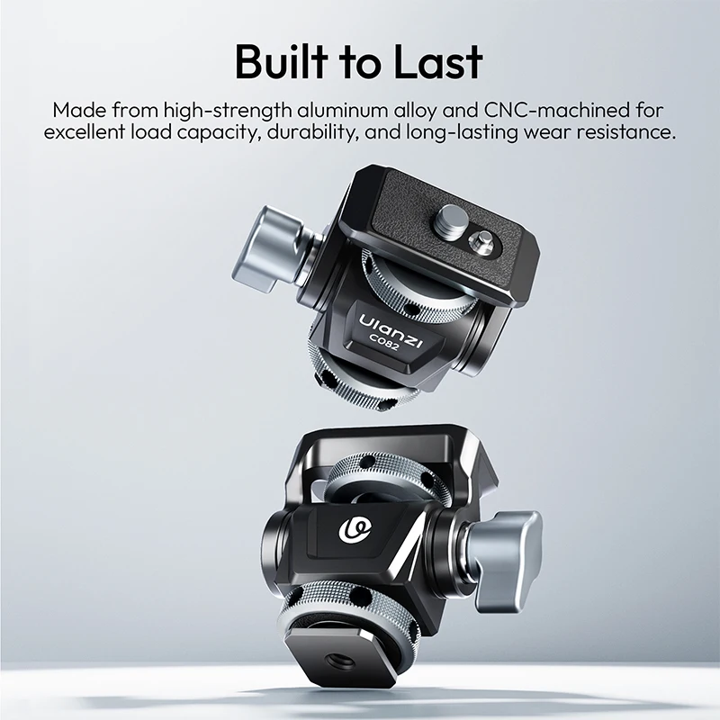 Ulanzi CO82 Adjustable Damping Ball Head Flat-Head Knob 3KG Load 360° Rotation with 1/4" Mount for Tripod Camera Photography