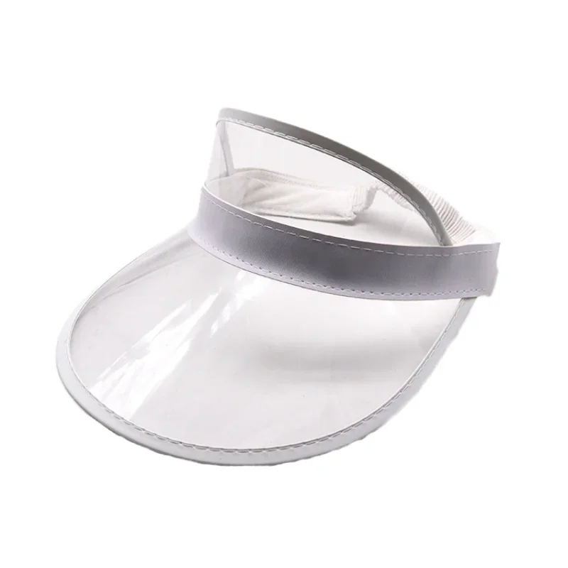 

White headband Transparent Plastic PC White Color Visor Outdoor UV Protection Adult Visor Nine-color Sports Golf Cap