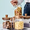 Glass Sealed Jar Five Grains Coffee and Tea Storage Can with Wooden Spoon Seasoning Bottle Kitchen Moisture-proof Storage Tank 4