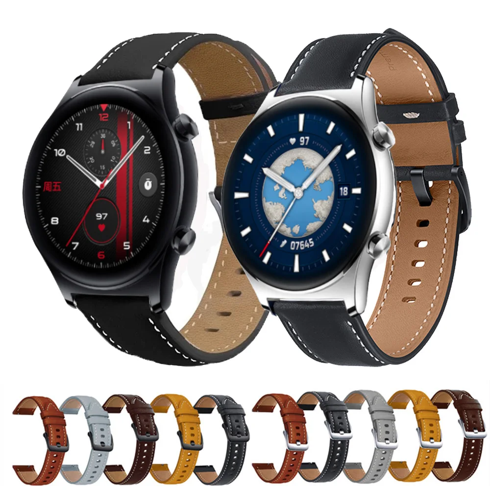 

Ремешок 22 мм для смарт-часов Honor Watch GS 3/GS Pro, кожаный сменный Браслет для Honor Magic 2 46 мм/Huawei GT 2 GT3, мужской браслет