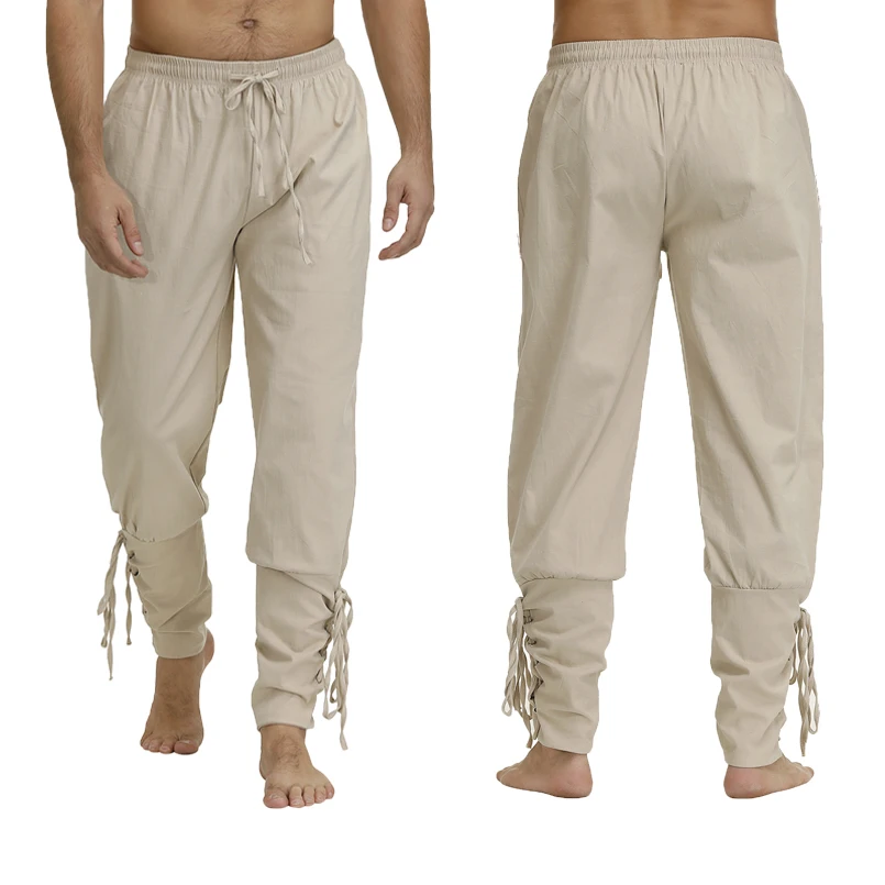 Medieval Pants Viking Costume for Men Women Pirate Trousers Lace Up Renaissance Pants Pirate Brown Black Plus Size Halloween role playing costume,cosplay costumes,cosplay costume