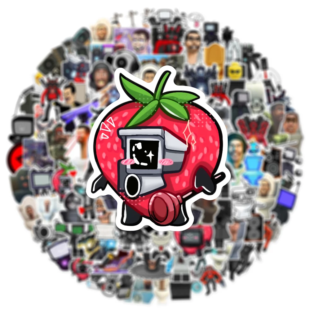 LYunMu Skibidi, set di 100 adesivi per WC, per auto, laptop, skateboard, bici, ciclomotori, moto, computer, adatto per adulti e bambini