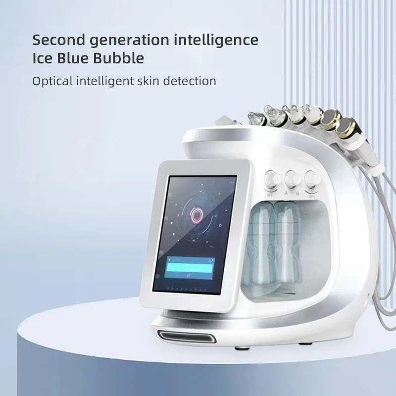 NEW 8 In 1 Hydra Dermabrasion Machine Oxygen Ice Blue Smart Jet Aqua Peeling Small Bubble Microdermabrasion Skin Care New Beauty