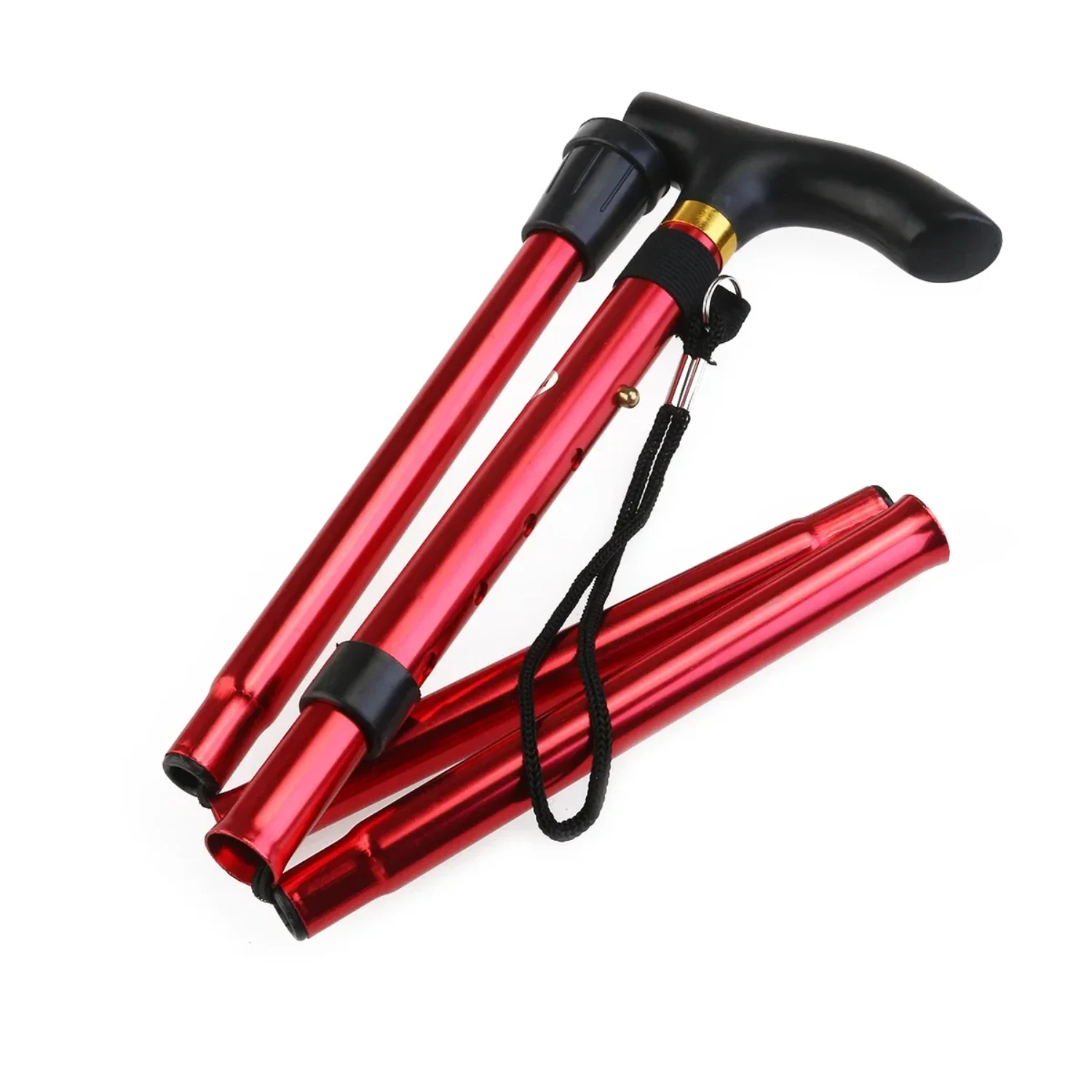 Collapsible Walking Cane Folding Stick Adjustable Aluminum Bastones Para Senderismo