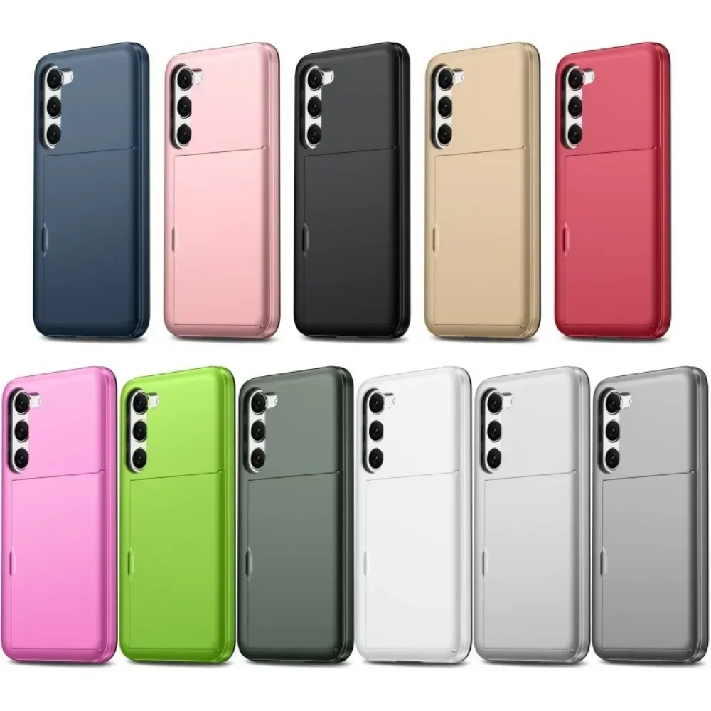 Universal Shockproof Wallet Case with Card Holder Slot - Protective Cover