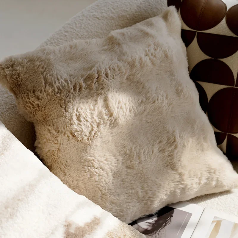 Luxurious Brown French Stamped Decorative Pillow Cover - Elegant Waist Cushion Decor
